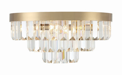 Hayes 8 Light Aged Brass Flush Mount Semi Flush Crystorama