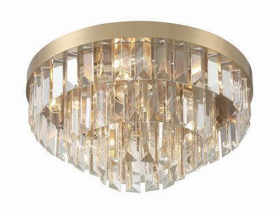 Hayes 8 Light Aged Brass Flush Mount Semi Flush Crystorama