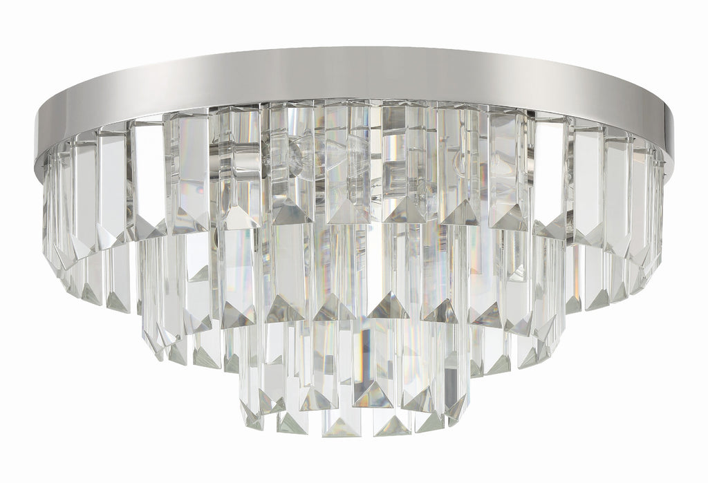 Hayes 8 Light Polished Nickel Flush Mount Semi Flush Crystorama