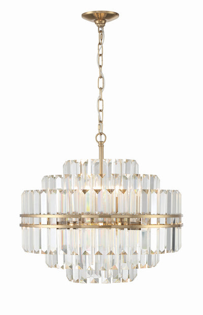 Hayes 12 Light Aged Brass Chandelier Chandelier Crystorama