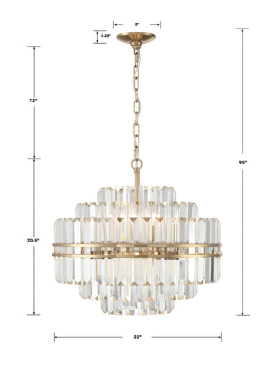 Hayes 12 Light Aged Brass Chandelier Chandelier Crystorama