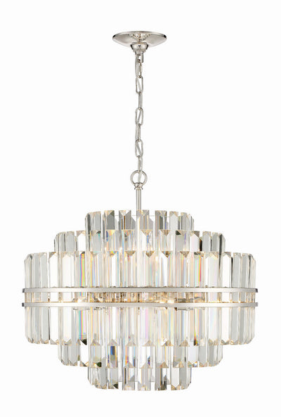 Hayes 12 Light Polished Nickel Chandelier Chandelier Crystorama