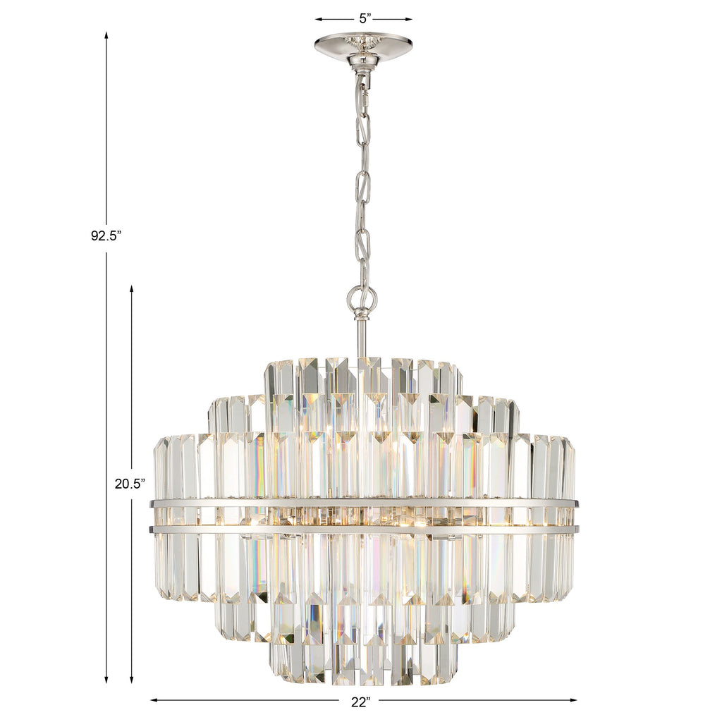 Hayes 12 Light Polished Nickel Chandelier Chandelier Crystorama