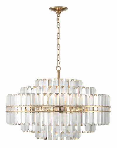 Hayes 16 Light Aged Brass Chandelier Chandelier Crystorama