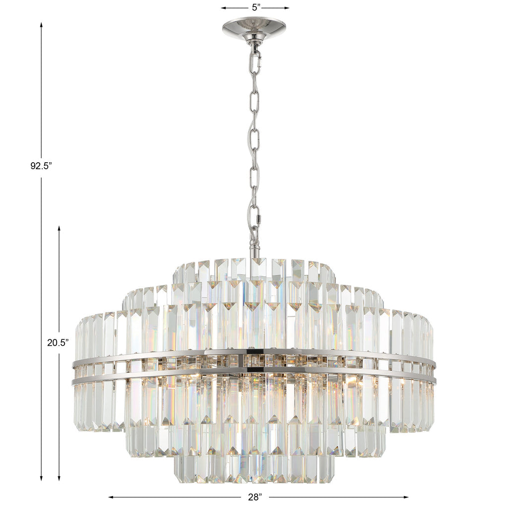 Hayes 16 Light Polished Nickel Chandelier Chandelier Crystorama