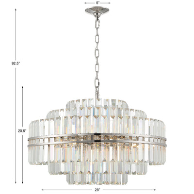 Hayes 16 Light Polished Nickel Chandelier Chandelier Crystorama