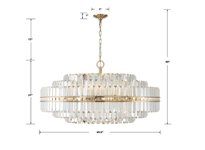 Hayes 32 Light Aged Brass Chandelier Chandelier Crystorama