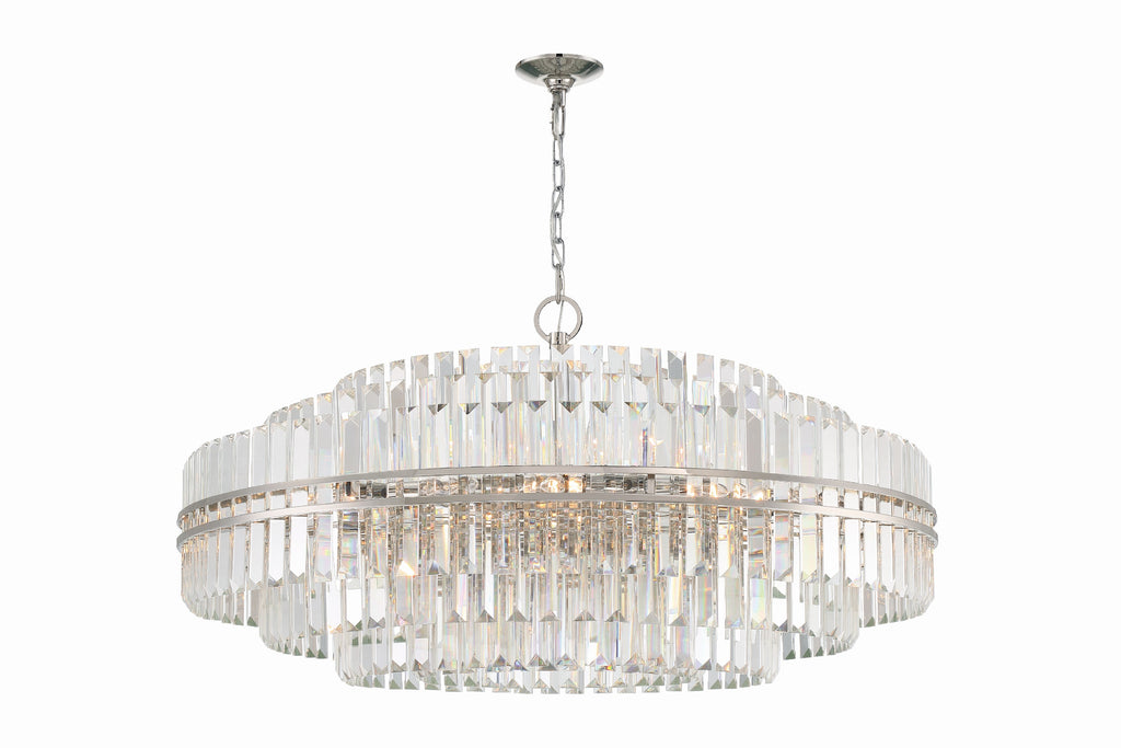 Hayes 32 Light Polished Nickel Chandelier Chandelier Crystorama