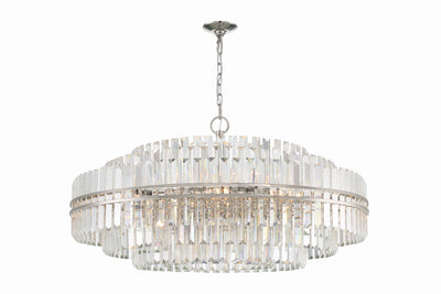 Hayes 32 Light Polished Nickel Chandelier Chandelier Crystorama