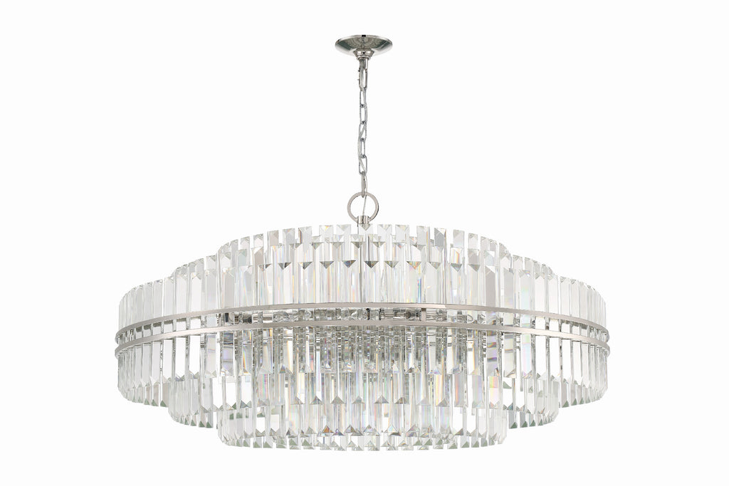 Hayes 32 Light Polished Nickel Chandelier Chandelier Crystorama