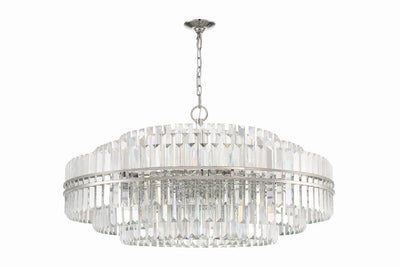 Hayes 32 Light Polished Nickel Chandelier Chandelier Crystorama