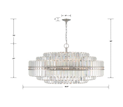 Hayes 32 Light Polished Nickel Chandelier Chandelier Crystorama