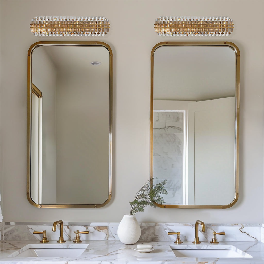 Hayes 6 Light Aged Brass Bathroom Vanity Bath and Vanity Crystorama