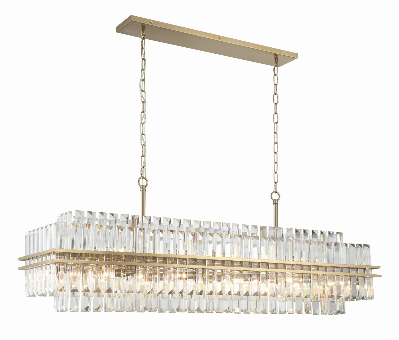 Hayes 16 Light Aged Brass Chandelier Chandelier Crystorama