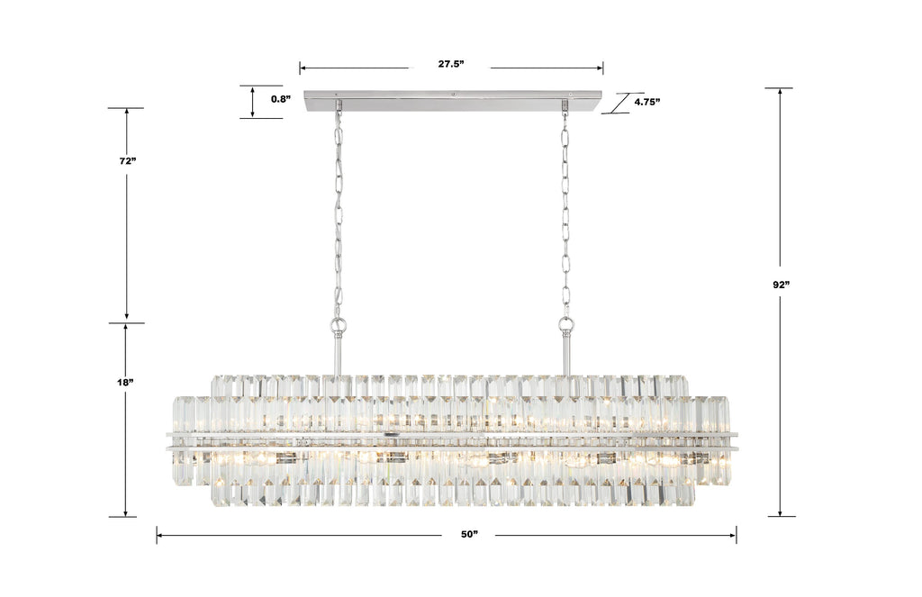 Hayes 16 Light Polished Nickel Chandelier Chandelier Crystorama