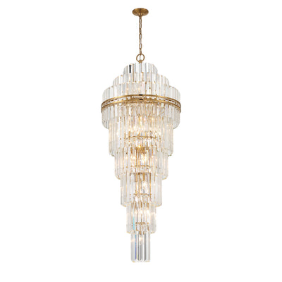 Hayes 31 Light Aged Brass Chandelier Chandelier Crystorama