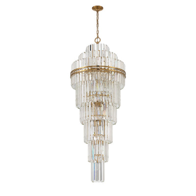 Hayes 31 Light Aged Brass Chandelier Chandelier Crystorama