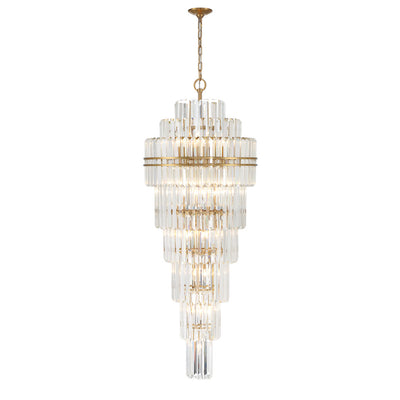 Hayes 31 Light Aged Brass Chandelier Chandelier Crystorama