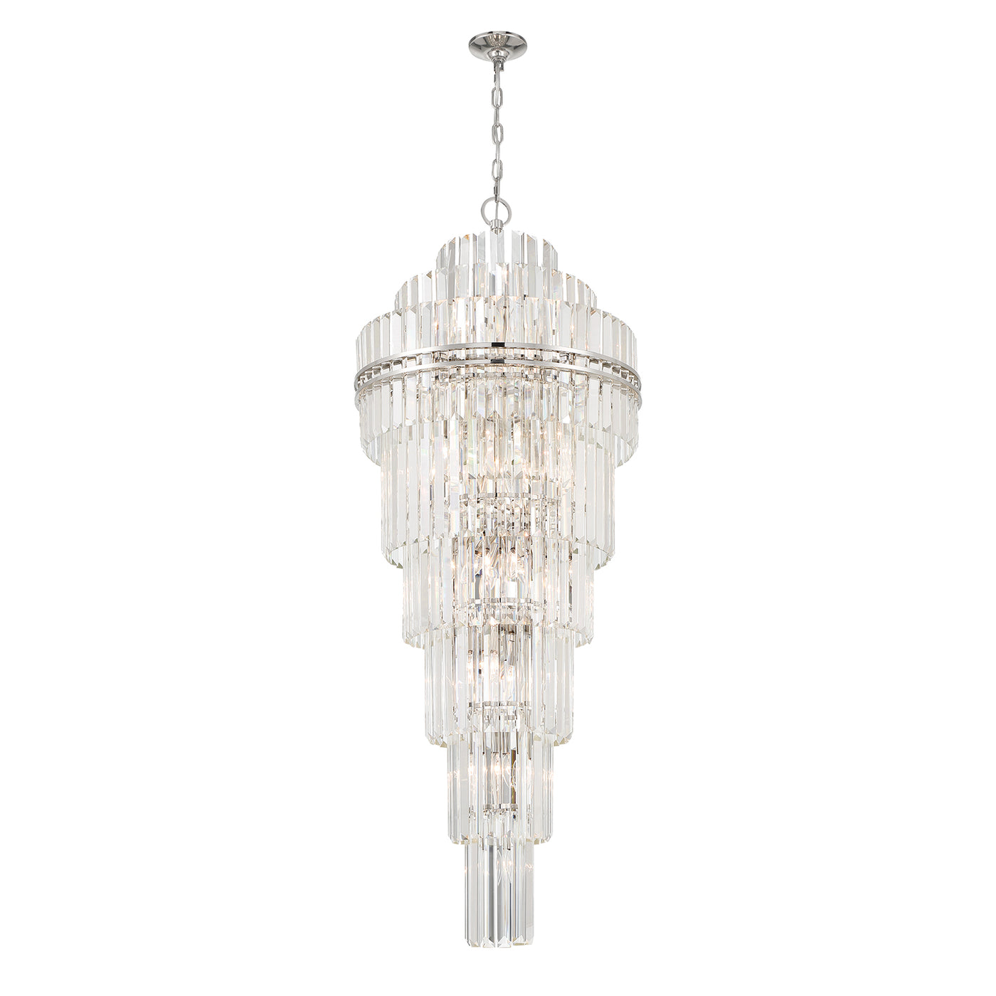 Hayes 31 Light Polished Nickel Chandelier Chandelier Crystorama