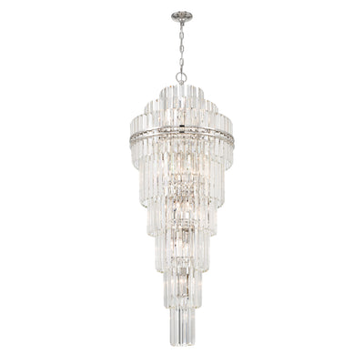 Hayes 31 Light Polished Nickel Chandelier Chandelier Crystorama