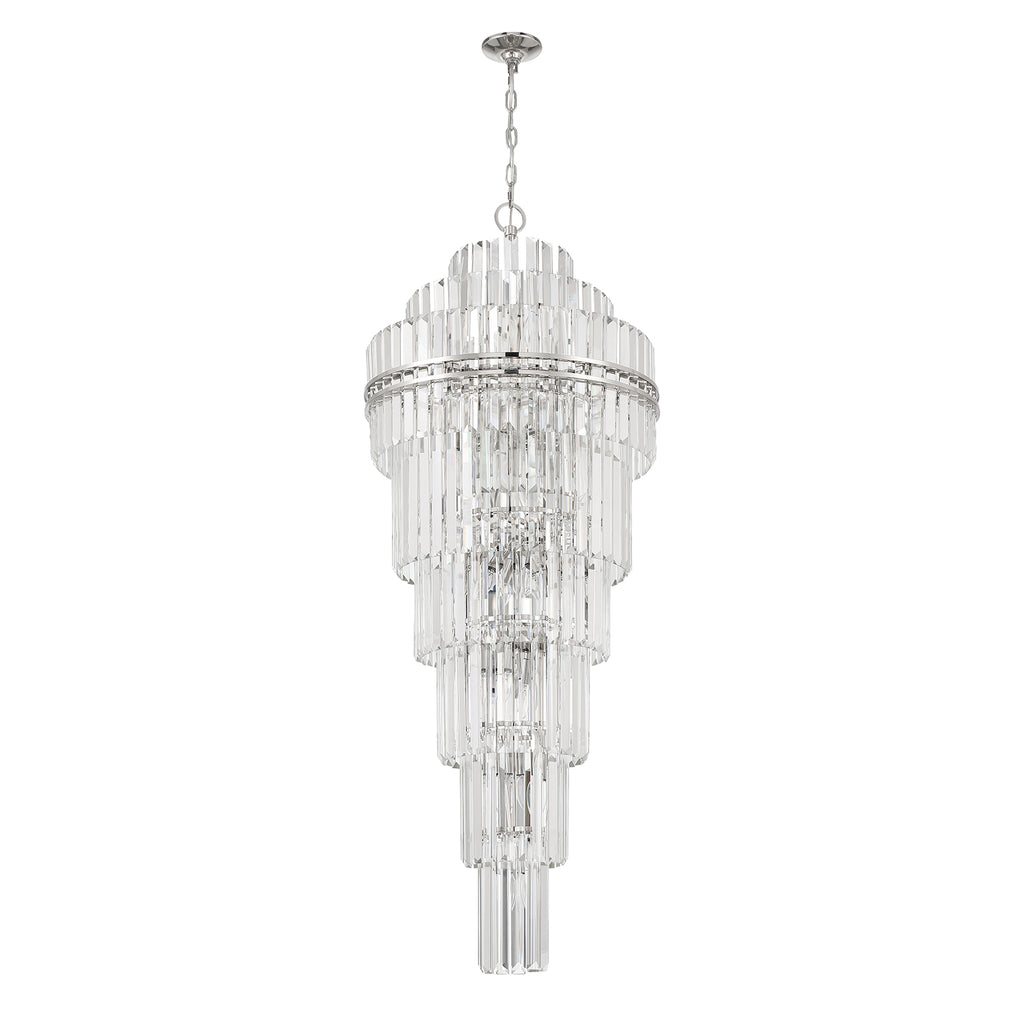 Hayes 31 Light Polished Nickel Chandelier Chandelier Crystorama