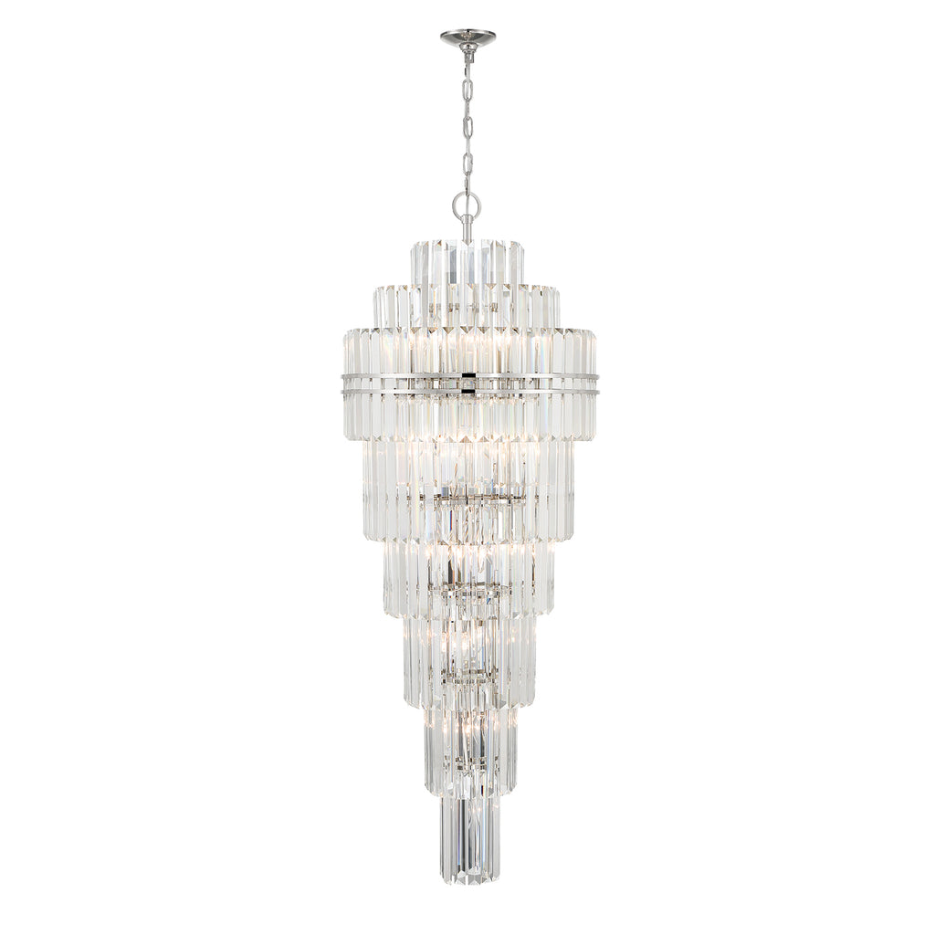 Hayes 31 Light Polished Nickel Chandelier Chandelier Crystorama