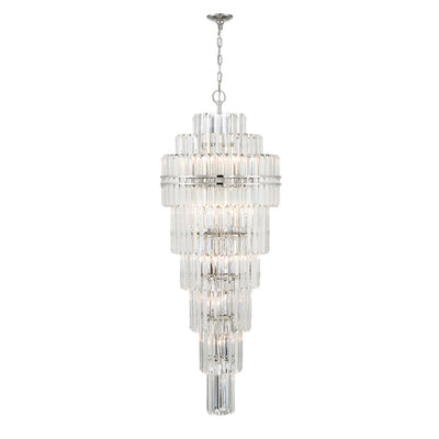 Hayes 31 Light Polished Nickel Chandelier Chandelier Crystorama