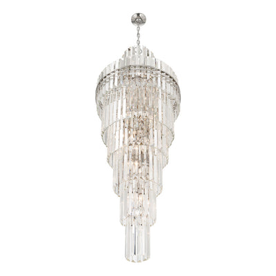 Hayes 31 Light Polished Nickel Chandelier Chandelier Crystorama