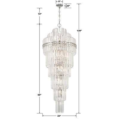 Hayes 31 Light Polished Nickel Chandelier Chandelier Crystorama