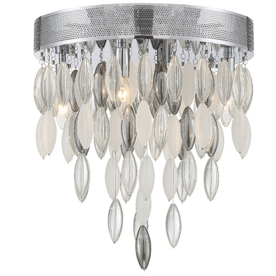 Hudson 4 Light Polished Chrome Flush Mount Semi Flush Crystorama