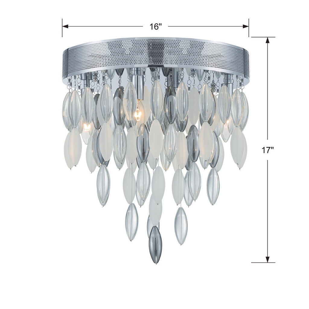 Hudson 4 Light Polished Chrome Flush Mount Semi Flush Crystorama