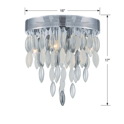 Hudson 4 Light Polished Chrome Flush Mount Semi Flush Crystorama