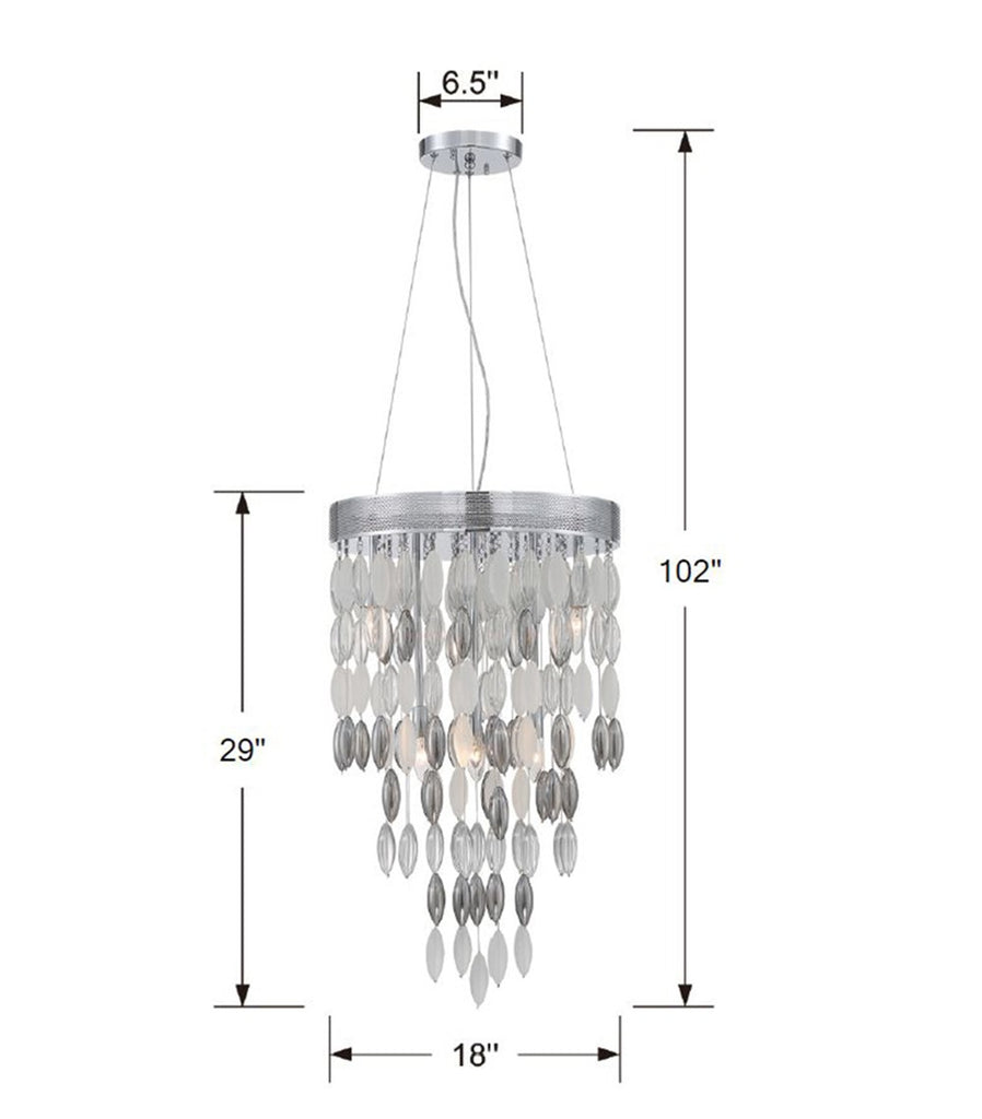 Hudson 6 Light Polished Chrome Chandelier Chandelier Crystorama