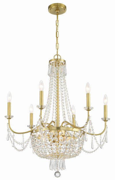 Haywood 9 Light Aged Brass Chandelier Chandelier Crystorama