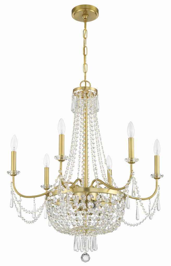 Haywood 9 Light Aged Brass Chandelier Chandelier Crystorama