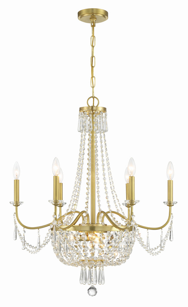 Haywood 9 Light Aged Brass Chandelier Chandelier Crystorama