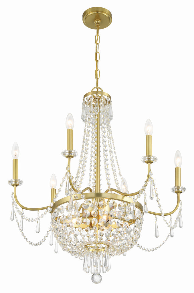 Haywood 9 Light Aged Brass Chandelier Chandelier Crystorama