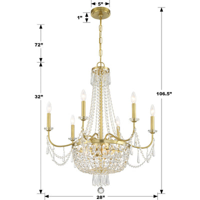 Haywood 9 Light Aged Brass Chandelier Chandelier Crystorama