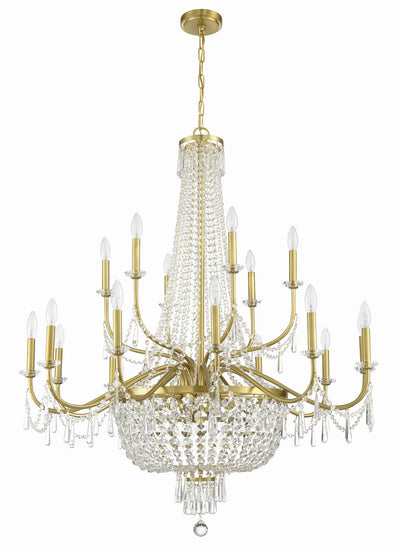 Haywood 22 Light Aged Brass Chandelier Chandelier Crystorama