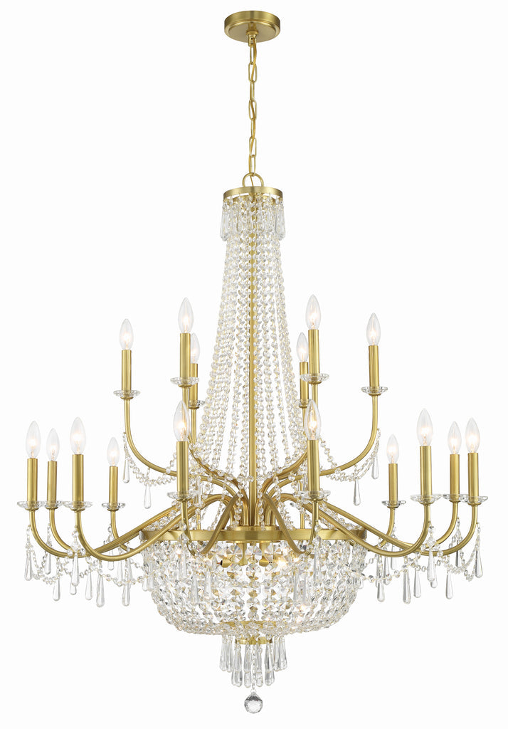 Haywood 22 Light Aged Brass Chandelier Chandelier Crystorama