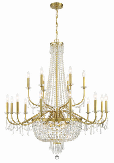 Haywood 22 Light Aged Brass Chandelier Chandelier Crystorama