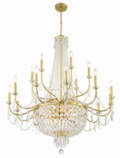 Haywood 22 Light Aged Brass Chandelier Chandelier Crystorama