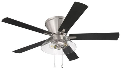 52" Insight Brushed Nickel Finish, Black Walnut/Greywood Blades, Integrated Light kit Included Ceiling Fan CRAFTMADE