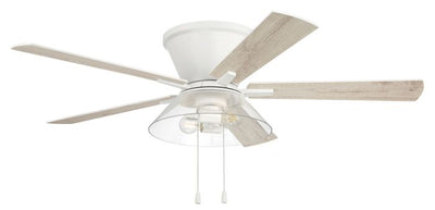 52" Insight White Finish, White/Washed Oak Blades, Integrated Light kit Included Ceiling Fan CRAFTMADE