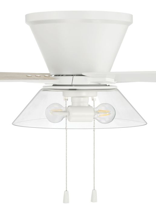 52" Insight White Finish, White/Washed Oak Blades, Integrated Light kit Included Ceiling Fan CRAFTMADE