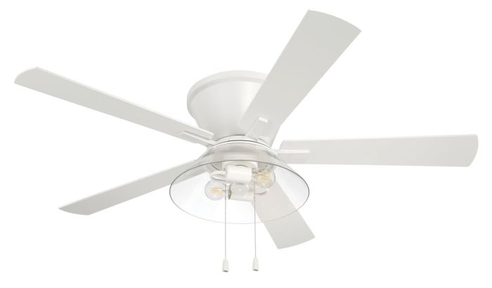 52" Insight White Finish, White/Washed Oak Blades, Integrated Light kit Included Ceiling Fan CRAFTMADE