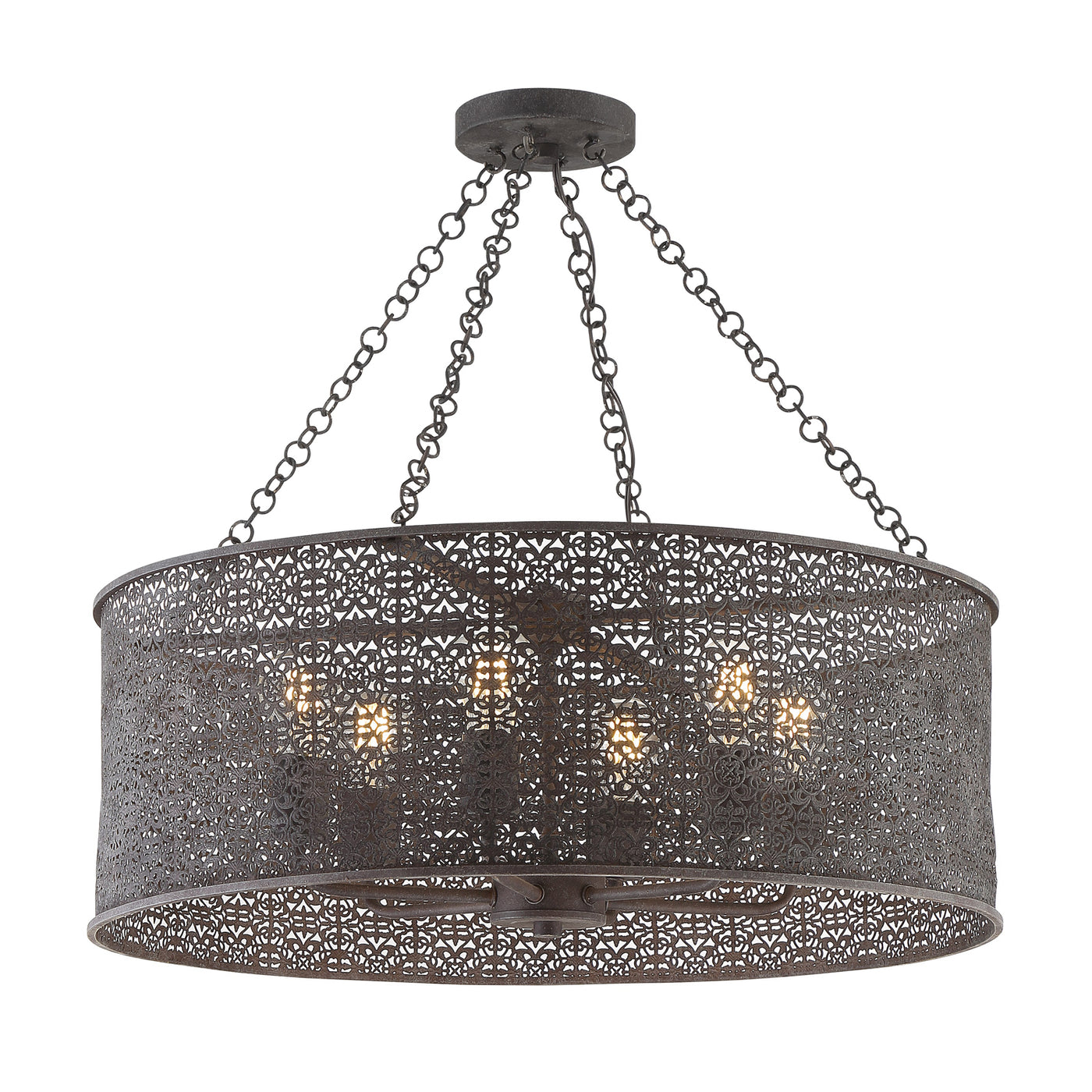 Jasmine 6 Light Forged Bronze Chandelier Chandelier Crystorama