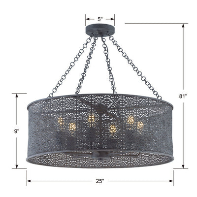 Jasmine 6 Light Forged Bronze Chandelier Chandelier Crystorama