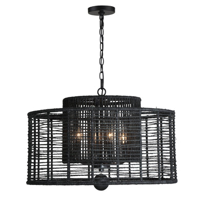 Jayna 4 Light Matte Black Chandelier Chandelier Crystorama