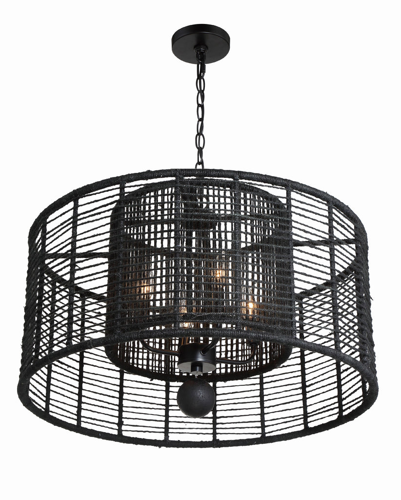 Jayna 4 Light Matte Black Chandelier Chandelier Crystorama